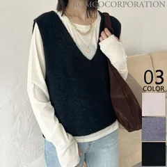 ニット ベスト トップス ノースリーブ 深Vネック ショート丈 レイヤード シンプル ボックスシルエット 肩広め カジュアル フェミニン ナチュラル スタイリッシュ 無地 ブラック アイボリー グレー モノトーン かわいい おしゃれ きれいめ 韓国ファッション