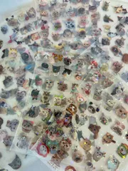 シール 10枚入り キラキラ ホログラム ステッカー　猫　クリアシール１０枚セット