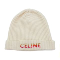 CELINE エンブロイダリー スタッズ ロゴ ビーニー ニットキャップ