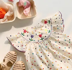 キッズアパレル ガールズ 女の子 ワンピース 刺繍[K](T)