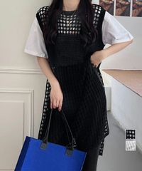 DAIRIKU ダイリク ニットベスト Vネック メッシュ編み - メルカリ