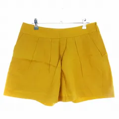 スピック＆スパン ノーブル Spick&Span Noble パンツ ショート ショーパン タック サイドファスナー 薄手 麻混 リネン混 無地 40 黄 イエロー ボトムス /T2