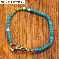 【新品】ノースワークス NORTH WORKS ターコイズビーズ ブレスレット メンズ レディース ユニセックス 日本製 D-730-A【正規品】