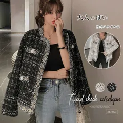 ツイード風 ジャケット レディース 韓国ファッション(T)