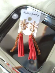 雪の結晶＆タッセル【ピアス、イヤリング】