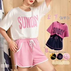 ルームウェア レディース ビッグロゴ 部屋着 セットアップ 半袖tシャツ(T)