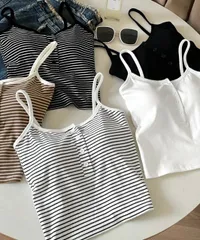 カップ付きキャミソール ブラトップ重ね着 (T)