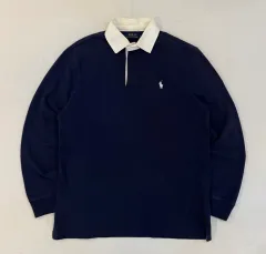 ポロ ラルフローレン ラグビーシャツ ロングスリーブ カラーTシャツ ネイビー