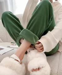 フリースパンツ 暖かいルームウェアパンツ (T)