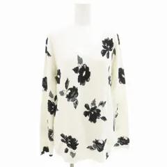 アズールバイマウジー AZUL by moussy ヌーディーフラワーニット セーター 長袖 Vネック プルオーバー L 白 ホワイト 250CAA70-364I /GV ■GY39