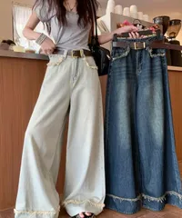 ハイウエストデニムワイドパンツ (T)