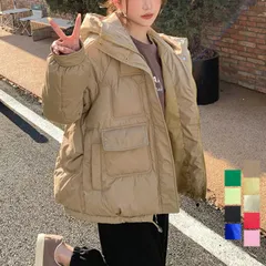 中綿フェイクダウンジャケット フード付き(T)