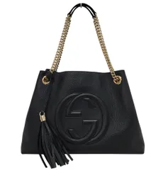 D3064◆未使用【グッチ】ソーホー インターロッキングG チェーントート 536196◆ショルダーバッグ ブラック