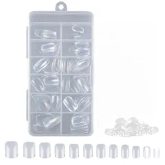 Loopunk ネイルチップ小さい小学生 ネイルチップ 子供 ショート 120枚セット 9サイズ クリア ネイル用品 DIY ショート ネイル飾り 女の子 人気 収納ケース付 0