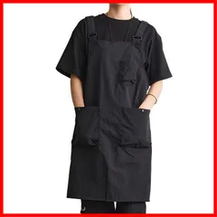 【特価商品】調節可能 大容量ポケット付き 汚れにくい おしゃれ 速乾 シンプル 防水 無地 メンズ カフェエプロン レディース キッチン H型 飲食店 エプロン 料理用 [Mutenye] 作業用