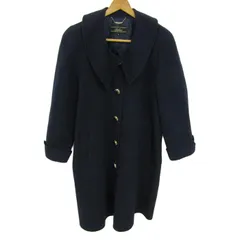 レリアン ウールコート  ミドルコート アウター カシミヤ混 レディース 9サイズ 濃紺 Leilian 【中古】