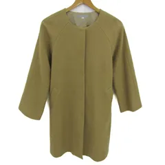 ナチュラルビューティー ウールコート ノーカラーコート アウター レディース 38サイズ ベージュ NATURAL BEAUTY 【中古】