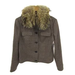 アイシービー ジャケット ショートコート アウター ファー 大きいサイズ レディース 17サイズ ブラウン iCB 【中古】