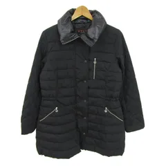 エヴェックス バイ クリツィア 中綿ジャケット ショートコート アウター 大きいサイズ レディース 42サイズ 黒 EVEX by KRIZIA 【中古】