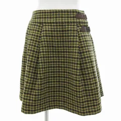 FORSTE スカート ひざ丈 フレア グレンチェック 千鳥柄 1 ベージュ 茶 /JS