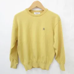 マンシングウェア MUNSINGWEAR セーター ニット ゴルフ スポーツウェア 長袖 丸首 ウール 黄 イエロー L