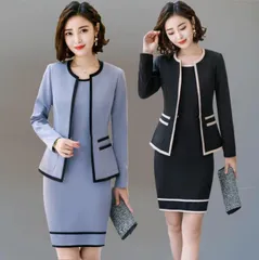 種類2：S/ジャケット+ワンピース 大きいサイズ ビジネス オフィス レディーススーツ (T)