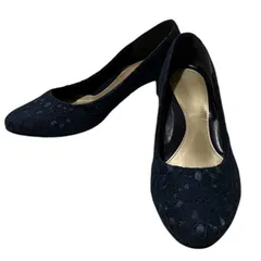 ZM1683 ヴェリココ　velikoko ネイビー　紺　花柄　フラワー　レース　ヒール　SD1S50-13 日本製　レディース　25cm