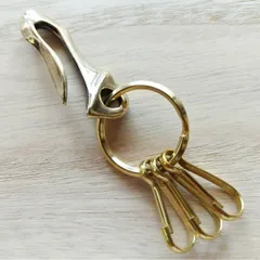 R35 アンティークフック 板ナスカン 真鍮製キーホルダー｜ヴィンテージ調ブラスの重厚感と実用性を兼ね備えた大人の開運・風水・縁起物アクセサリー