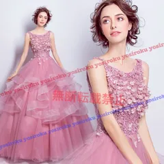 種類4：ピンク/L 可愛いフリル　レース切替ドレス (T)