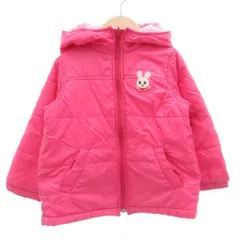 ミキハウス mikihouse リバーシブル フード付きジャケット ジップアップ ロゴ 中綿 キルティング ナイロン 90 ピンク /GV