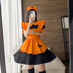 種類8：オレンジ/6L コスプレ メイド服 ハロウィン衣装 (T)