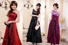 種類12：レッド/F スパンコールロングドレス (T)