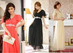 種類9：ブラック/F 披露宴 パーティー 上品Vネック ラインストーンダイヤ ロングドレス (T)