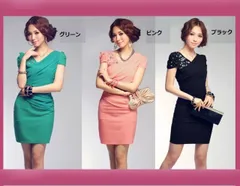 パーティードレス パーティドレス フォーマルドレス 二次会 披露宴 上品 肩ビジュ付き ドレス ワンピース(T)