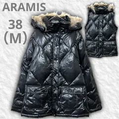 【即決ご希望額はコメントへ】 美品　ARAMIS アラミス　ラクーンファー　脱着可能フーディー　2WAY　ダウンジャケット　ダウンベスト　ブラック　38　Ｍ　y2k　平成ギャル　高級　上質　軽量　美シルエット　小顔効果　リアルファー　ストリート　アウトドア
