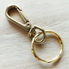 R39 回転ナスカン 二重リング 真鍮製キーホルダー｜ヴィンテージブラスの重厚感と実用性を兼ね備えた開運・風水・縁起物の大人向けキーアクセサリー