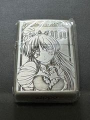 zippo 夜明け前より瑠璃色な フィーナ 銀仕上げ 両面デザイン 2008年製