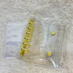 シール帳 透明 A7ルーズリーフ対応　透明リフィル10枚付き イエロー バインダー