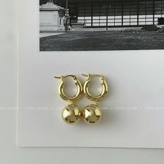 限定 agete アメリカンピアス ツイストデザイン ゴールドカラー 