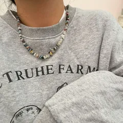 ネックレス アクセサリー ビーズ デザイン ビンテージ  韓国 ファッション 雑貨 かわいい おしゃれ 北欧 送料無料 [K] (T)