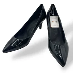 新品未使用　現行　ESPERANZA エスペランサ ハイヒール　ピンヒール　パンプス　ポインテッドトゥ　シンプル　通勤　エナメル　黒　ブラック　24cm