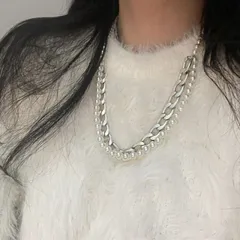 種類1：A パールデザインステンレスネックレス (T)