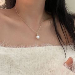 パール リボン ネックレス フレンチ ガーリー 上品 清楚系 
