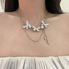 豪華 多層パール クロスモチーフ ロングネックレス レイヤード - メルカリ