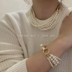 種類2：ブレスレット ビンテージパールネックレス＆ブレスレット (T)