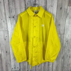 【新品】adidas アディダス イエロー ナイロン コーチ ジャケット ウインドブレーカー メンズ M サイズ 005