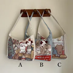 種類1：A/小 犬デザインのかわいい帆布トートバッグ (T)