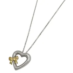 ティファニー TIFFANY&Co. ハートリボン ネックレス  シルバー925 シルバー レディース 【中古】