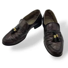 良品　BALLY バリー　タッセルローファー　レザーシューズ　Uチップ　ゴールド金具　パイソン　蛇　革靴　茶　ブラウン　24.5cm