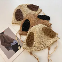 犬耳デザイン麦わら帽子 (T)